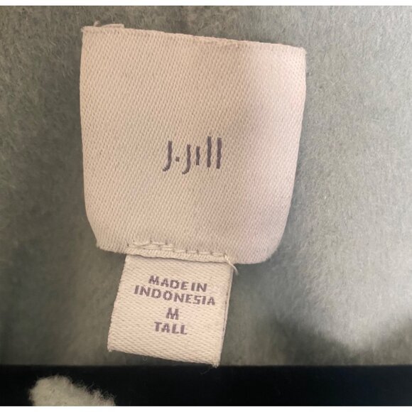 J.Jill  Wool Blend Coat Womens Size M Tall Jade Blue Snap Button Pockets Cardiga - Picture 2 of 12